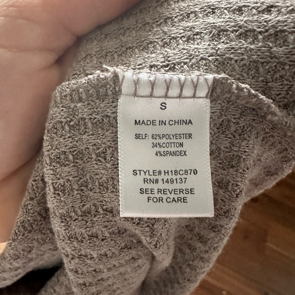 The Impeccable Pig Tan Waffles Knit Open Cardigan Tunic Sz: Small - Picture 6 of 7